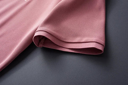 High end brand men's exquisite printed polo shirt short sleeve 2024 summer new cool and comfortable silk casual lapel T-shirt