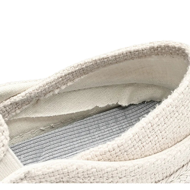 Summer Casual Loafers Men Breathable Slip On Urban Shoes Men Classic Linen Canvas Sneakers Male Light Flats Lazy Shoes Cheap