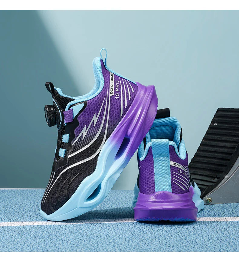 Children‘s Basketball Shoes Non-slip Breathable Sports Training Shoes Outdoor Lace-up Boys Girls Jogging Shoes Mesh Gym Sneakers