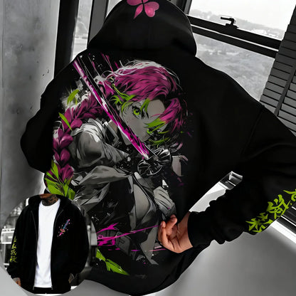 Demon Slayer Anime Zipper Hoodie 2026 Autumn/Winter  Unisex Color Printed Casual Sports Japanese Harajuku Sweater Top