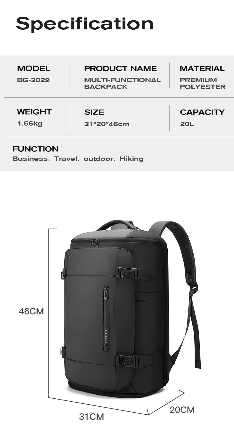 Carry On Backpack Cabin Bag Travel Backpack for Men Shoes Handle Luggage Leisure Laptop Backpack mochila para viaje cabina