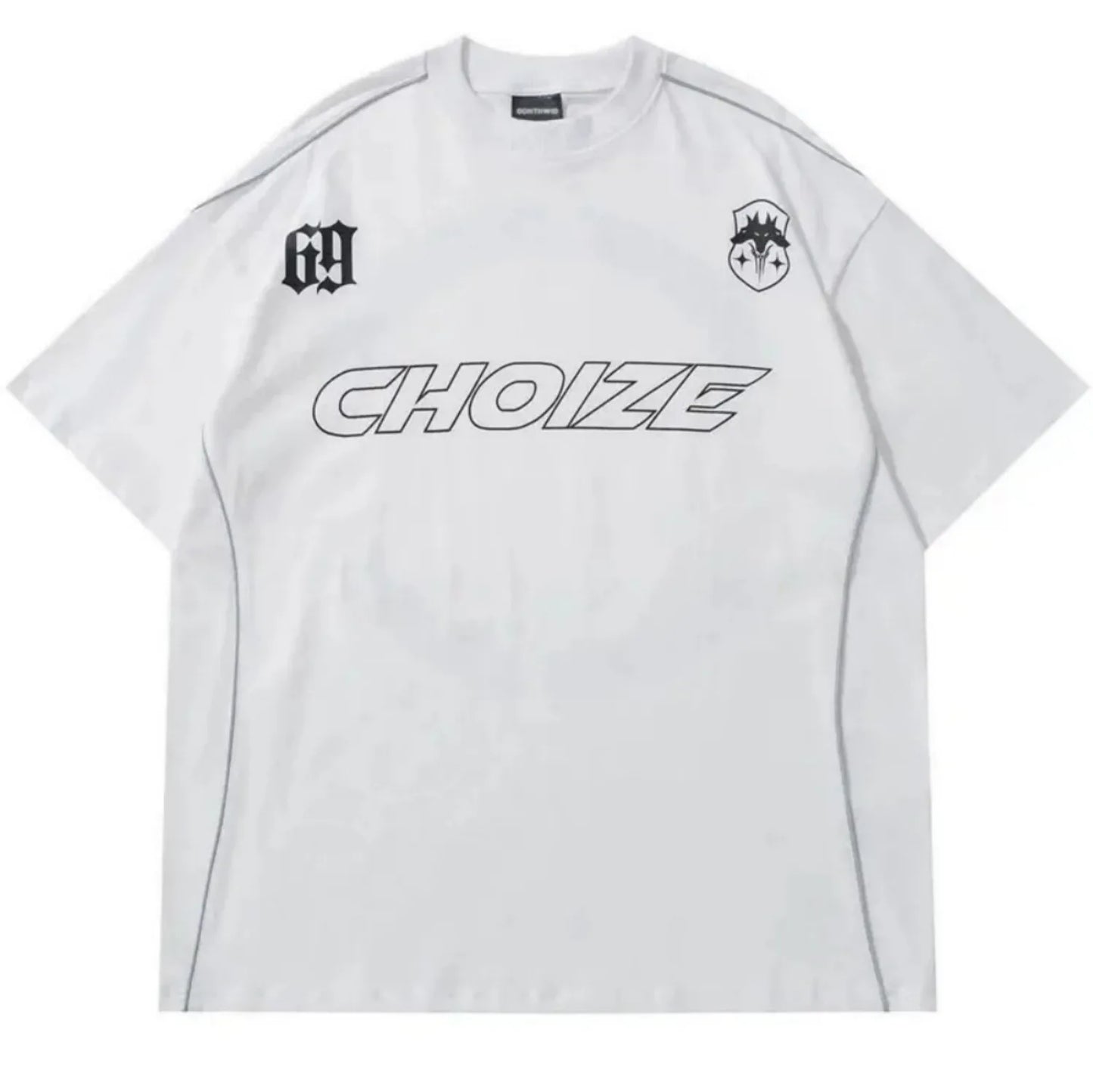 Camiseta masculina de verão moderna com estampa de letras 69, poliéster microelástico, respirável, gola redonda, para atividades ao ar livre e estilo urbano