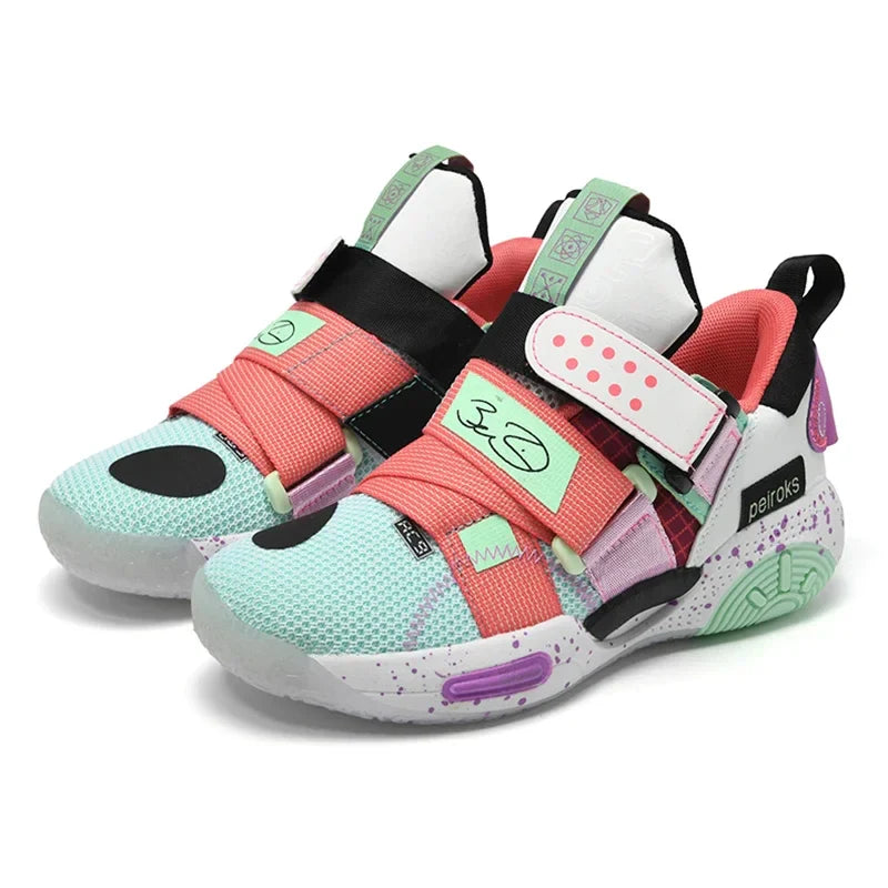Children‘s Basketball Shoes Non-slip Breathable Training Sneakers Sport Boys Outdoor Comfortable Running Shoes