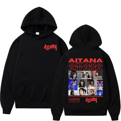 Singer Aitana Cuarto Azul Tour Graphic Hoodies Men Women's Retro Fashion Aesthetic Sweatshirt Fleece Casual Pullovers Streetwear