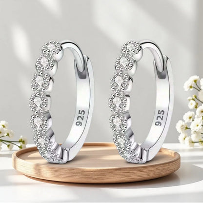 Trendy Silver Mini Stud Earrings for Women Stainless Steel Sparkling Zircon Piercing Jewelry Set Daily Party Tiny Simple