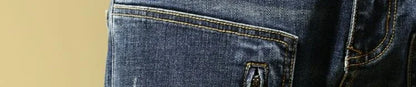 Man Cowboy Pants with Pockets Men's Jeans Motorcycle Tapered Trousers Straight Retro Trend 2025 Classic Stylish Goth Denim Buggy