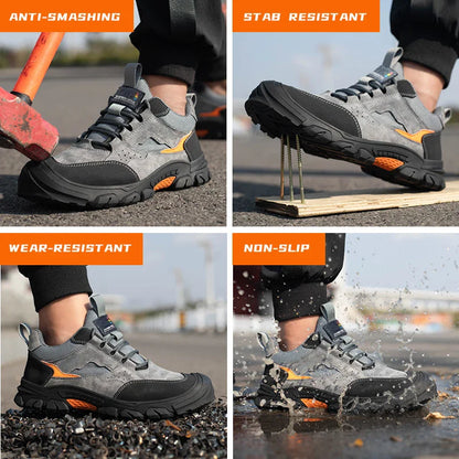 Steel Toe Shoes for Women Comfortable Safety Work Sneakers Industrial Non Slip Shoes Lightweight Puncture Proof Protective Shoes