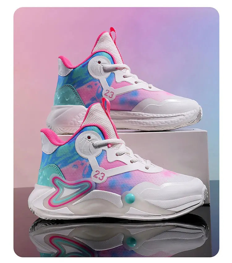 Children Basketball Shoes Breathable Mesh Boys Fashion Sneakers Girls School Sport Shoes Kids Casual Trainers Outdoor Athletic