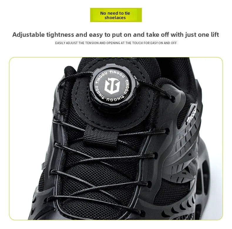 Men's Summer Mesh Labor Protection Shoes Anti-Smashing Wear-Resistant Outdoor Construction Site Protection Work Shoes Anti-Pierc