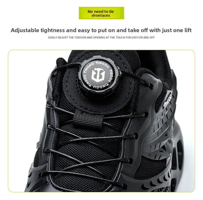 Men's Summer Mesh Labor Protection Shoes Anti-Smashing Wear-Resistant Outdoor Construction Site Protection Work Shoes Anti-Pierc