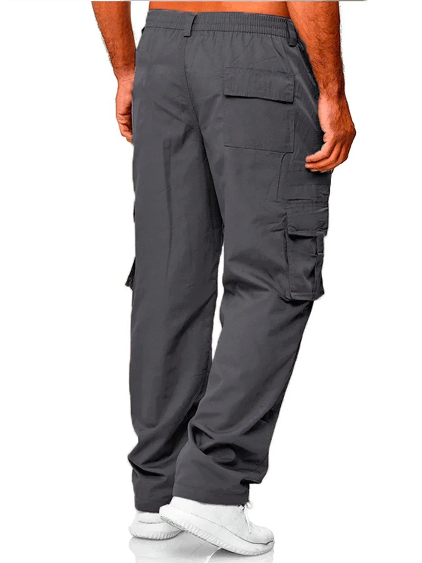 Men's Cargo Trousers Casual Multi-pocket Loose Straight Trousers Stretch-waist Spring Autumn Street Outdoor Sports Fitness Pants