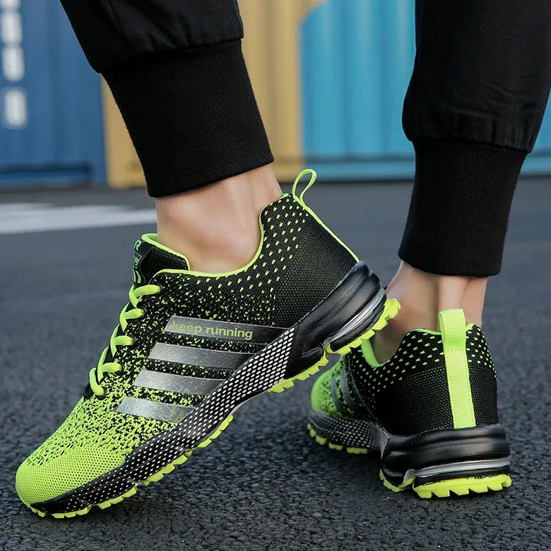 Men's and women's flying mesh surface spring summer breathable casual sports shoes flat vulcanized couple running big size48