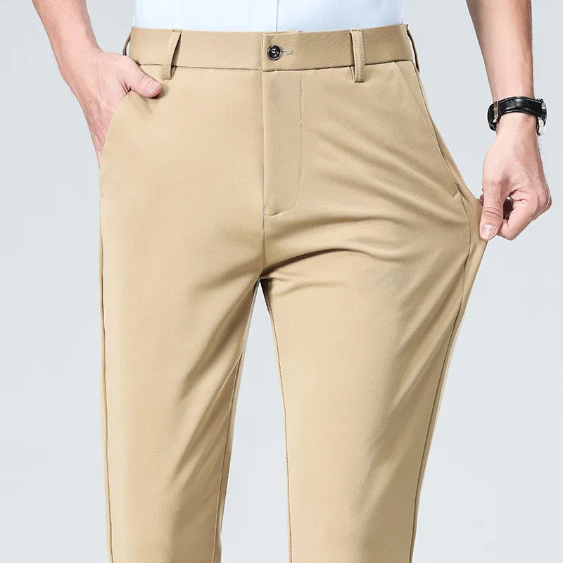 Mens Black Slim Fit Stretch Dress Pants Professional Office Trousers