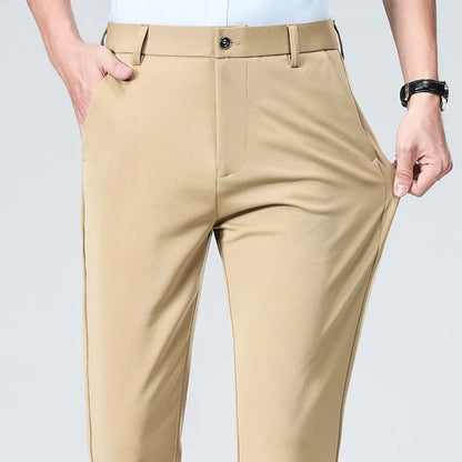 Mens Black Slim Fit Stretch Dress Pants Professional Office Trousers