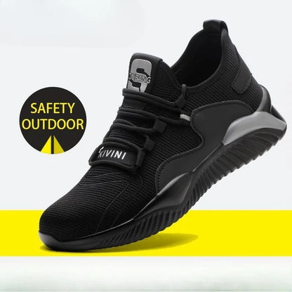 Lightweight All-Day Comfort Safety Shoes - Soft Sole Fashion Casual Work Sneakers for Long Standing-Fatigue Protective Footwear