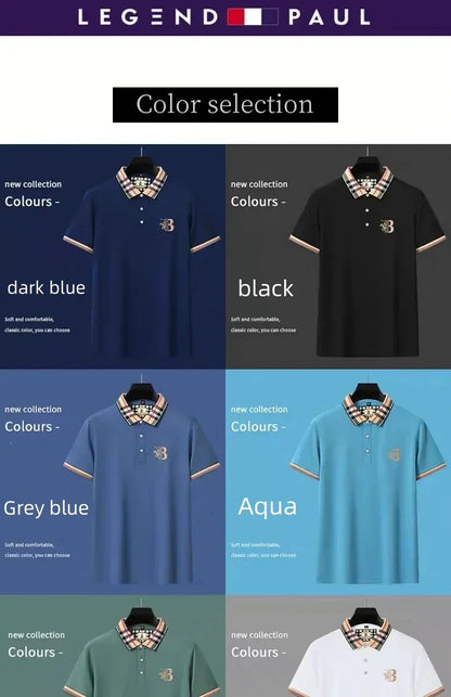 Luxury brand short sleeve men's polo shirt hot selling in summer classic embroidery high-end breathable cotton golf top T-shirt