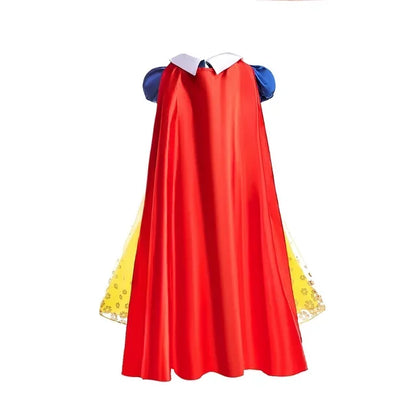 Vestido de Luxo Princesa Branca de Neve com Capa para Meninas Fantasia Infantil Cosplay de Fada Roupa de Carnaval para Crianças Vestido de Halloween