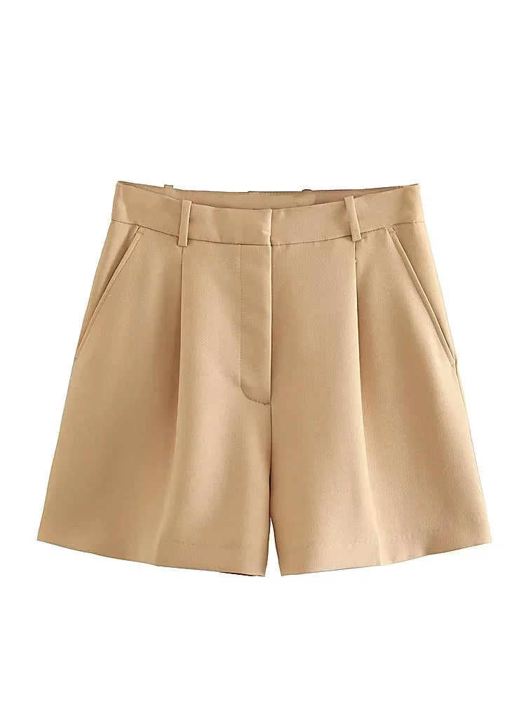 Female Shorts Black Pink Shorts Woman Summer 2024 Pleated Baggy White Shorts For Women Casual High Waist Short Pants