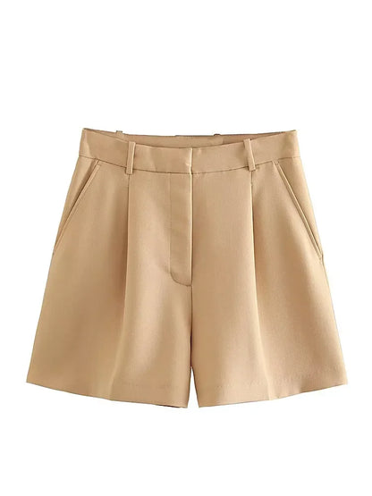 Female Shorts Black Pink Shorts Woman Summer 2024 Pleated Baggy White Shorts For Women Casual High Waist Short Pants