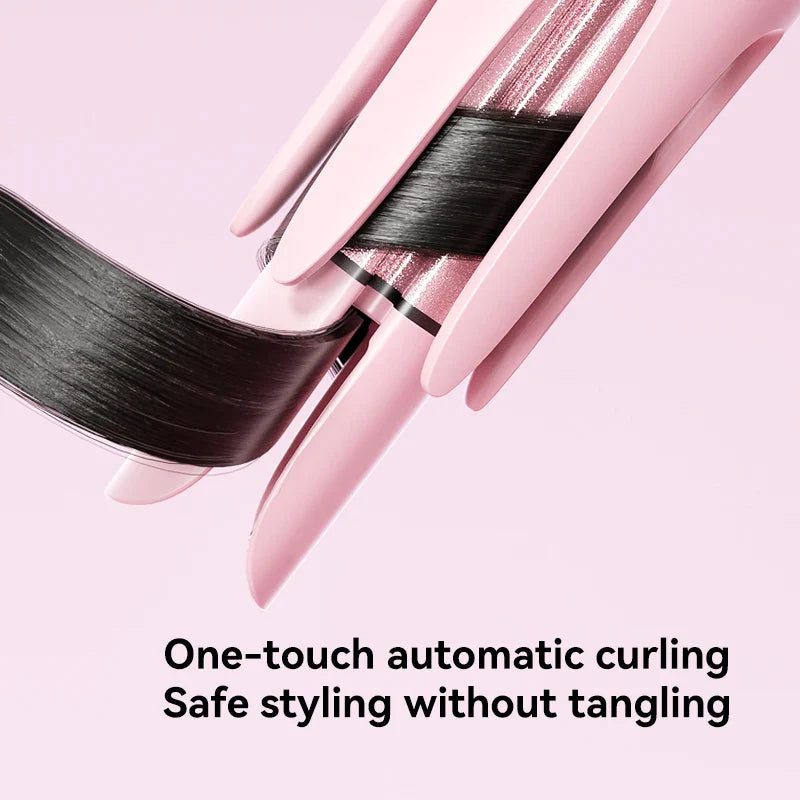 32mm Automatic Curling Iron with Negative Ion Ceramic Hair Care Buzzer Timer 4 Temperature Settings for Long Lasting Waves
