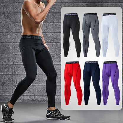Men's Compression Pants for Running Cycling Basketball Soccer Elasticity Sweatpants Fitness Tights Legging Trousers Rash Guard