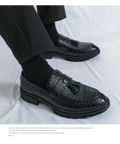 Formal Shoes For Men Fashion Casual Leather Loafers Male Slip On Business Leather Shoes Men's Dress Shoes Party Office Loafers