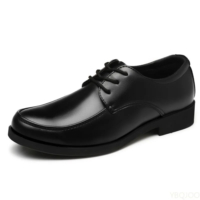 Autumn winter new business formal round toe men's shoes casual simple comfortable lace up height increasing men's shoes