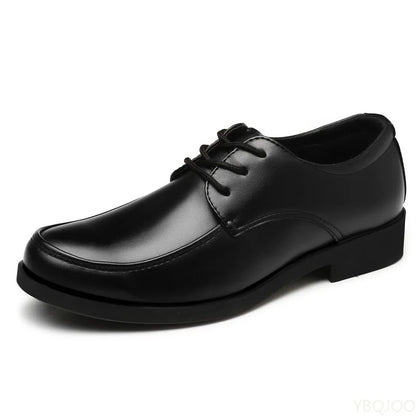 Autumn winter new business formal round toe men's shoes casual simple comfortable lace up height increasing men's shoes