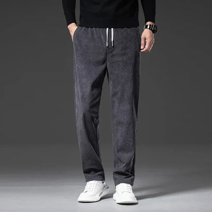 Men's Corduroy Straight Casual Pants Spring Autumn Business Leisure Fashion Trousers Regular Fit Male Pants Brand Clothes