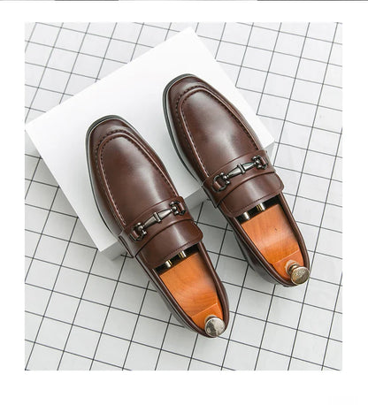 Classic Formal Leather Shoes Men Retro Party Social Office Leather Shoes Man Trend Men's Dress Shoes Casual Business Loafers Man
