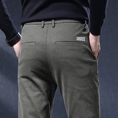 Classic Slim Fit Mens Casual Pants Breathable Straight Stretch Korean Business Trousers Spring Autumn New Fashion Male Clothing