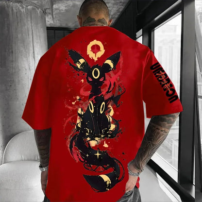 Print T-shirt 2025 Summer New Men's Street Wear Loose Casual Trend Versatile Children's Parent-child Wear Top
