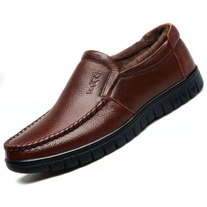 Genuine Leather Men's Shoes Breathable Soft Bottom Casual Business Shoes for Middle-Aged And Elderly Spring Autumn Wear
