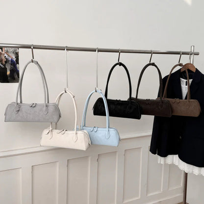 Vintage Suede Long Shoulder Bag 2026 New Women Shoulder Bag Luxury Ladies Handbag Female Commuter Shopping Underarm Bag