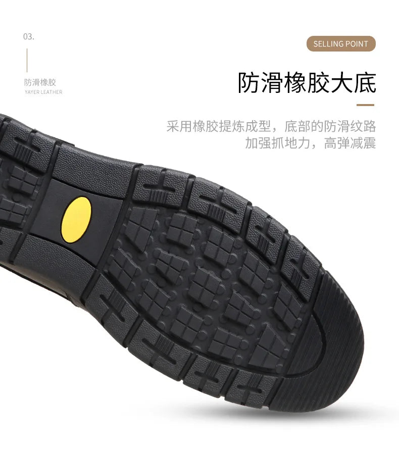 Handmade Leisure Men Shoes New Trendy Minimalist Work Shoes With Lace Up Middle-Aged Dad Formal Casual Business Leather Shoes