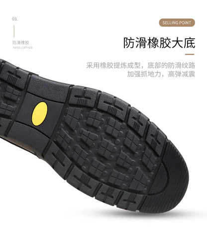 Handmade Leisure Men Shoes New Trendy Minimalist Work Shoes With Lace Up Middle-Aged Dad Formal Casual Business Leather Shoes