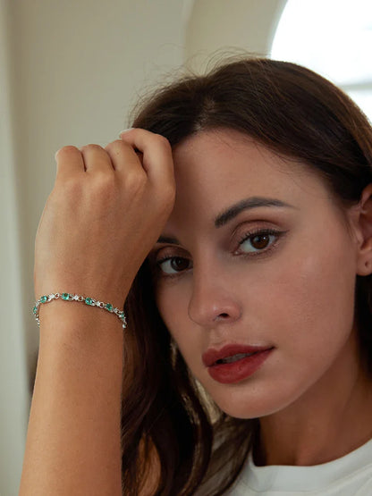 Luxury Rose Gold Color Chain Link Bracelet for Women Ladies Shining AAA Cubic Zircon Crystal Jewelry JIB013