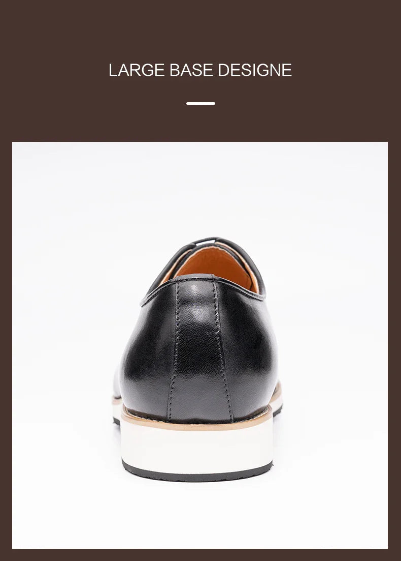Modern Leather Men's Shoes Office Business Formal Suit Footwear High Quality Oxford Lace Up Handmade Brogue Shoes EVA Outsole
