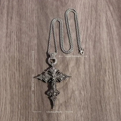 Dante Purgatory Cross Necklace Vintage Christian Passion Jesus Cross Pendant Male and Female Catholic Amulet Jewelry Gift
