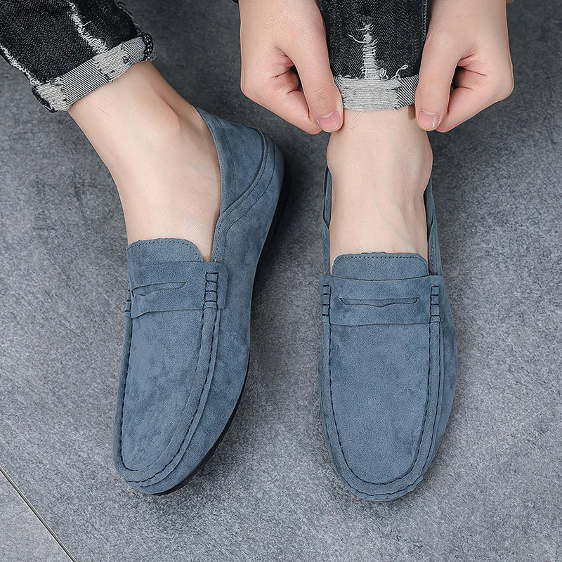 New Suede Men Casual Shoes Fashion Male Lazy Shoes Breathable Comfort Slip-on Mens Driving Shoes Luxury Brand Loafers Moccasins