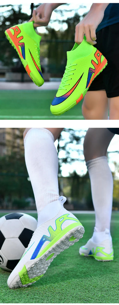 Men Professional Soccer Cleats FG/TF Football Boots Non Slip Breathable Training Shoes Outdoor Match Sneakers Grass Turf Sports