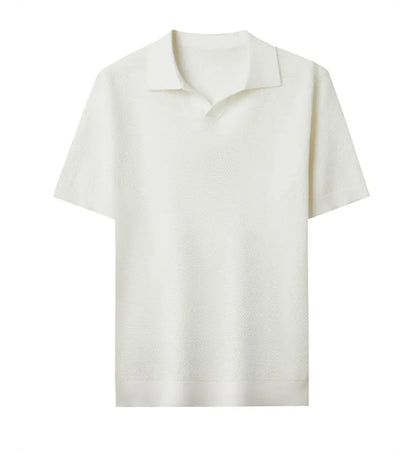Men's Stretch 100% Cotton Polo Shirt - Pineapple Knit Seagull Collar, Breathable Short Sleeve Tee with Flexible M-4XL 6 Colors