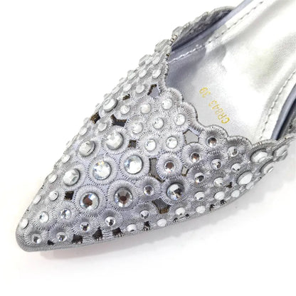 High Quality African Wedding Shoes Summer Sandals for Wedding 2025 Sexy Pumps Rhinestone Fashion Women Wedding Shoes
