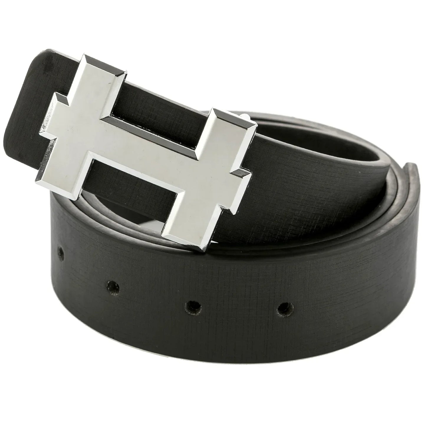 Men's and Women's Casual Fashion Belt  Korean Version Gold Buckle Belt Trendy I-shaped Buckle Belt
