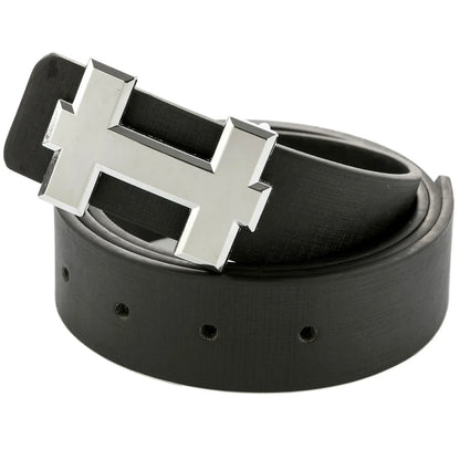 Men's and Women's Casual Fashion Belt  Korean Version Gold Buckle Belt Trendy I-shaped Buckle Belt