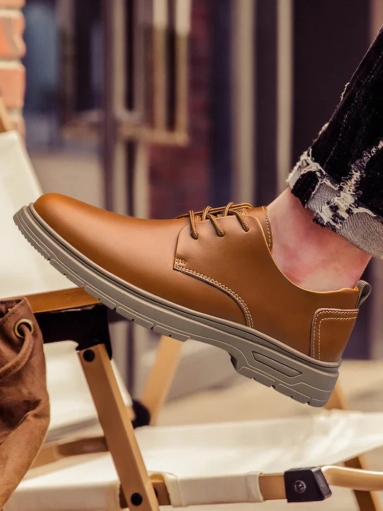 Handmade Men's Business Casual Shoes Comfortable Classic Lace-Up Work Shoes Fashionable Wedding Men's Footwear