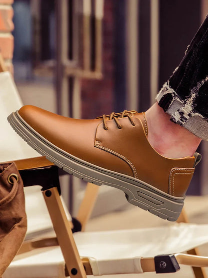 Handmade Men's Business Casual Shoes Comfortable Classic Lace-Up Work Shoes Fashionable Wedding Men's Footwear