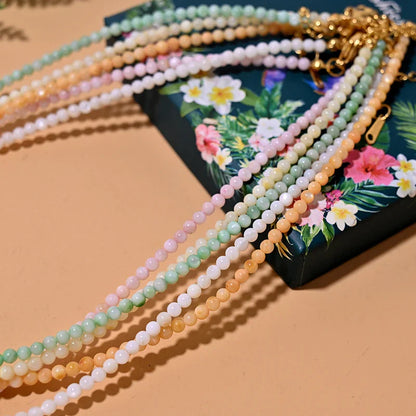 Mother of Pearl Beads Heart Choker Fashion Dyed Natural Shell Necklace for Women Stainless Steel Collares Femme