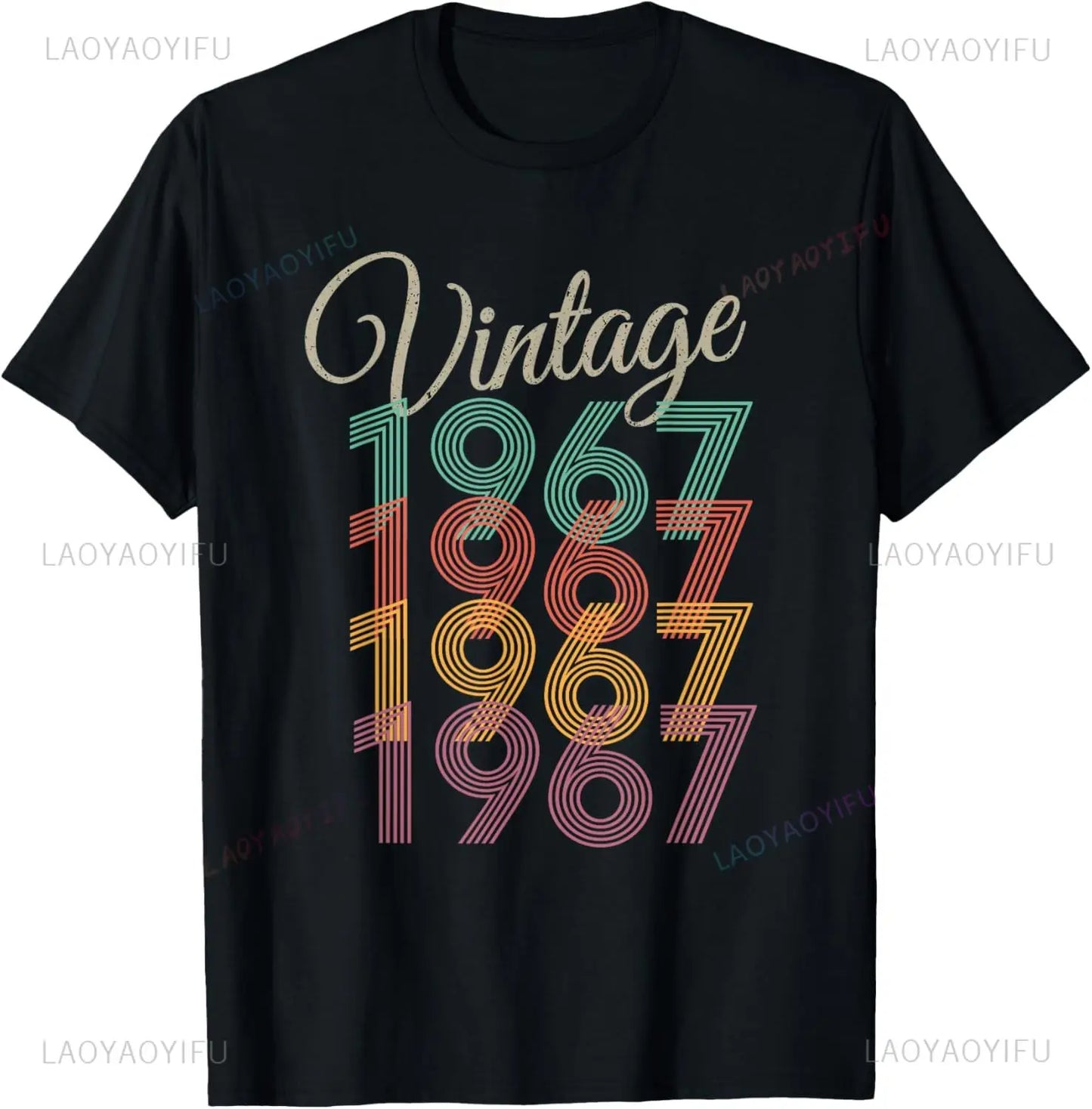 Vintage 1967 58 Years Old Men Women 58th Birthday Gifts T-Shirt Casua Personalized Clothing Graphic T Shirts Ropa Hombre