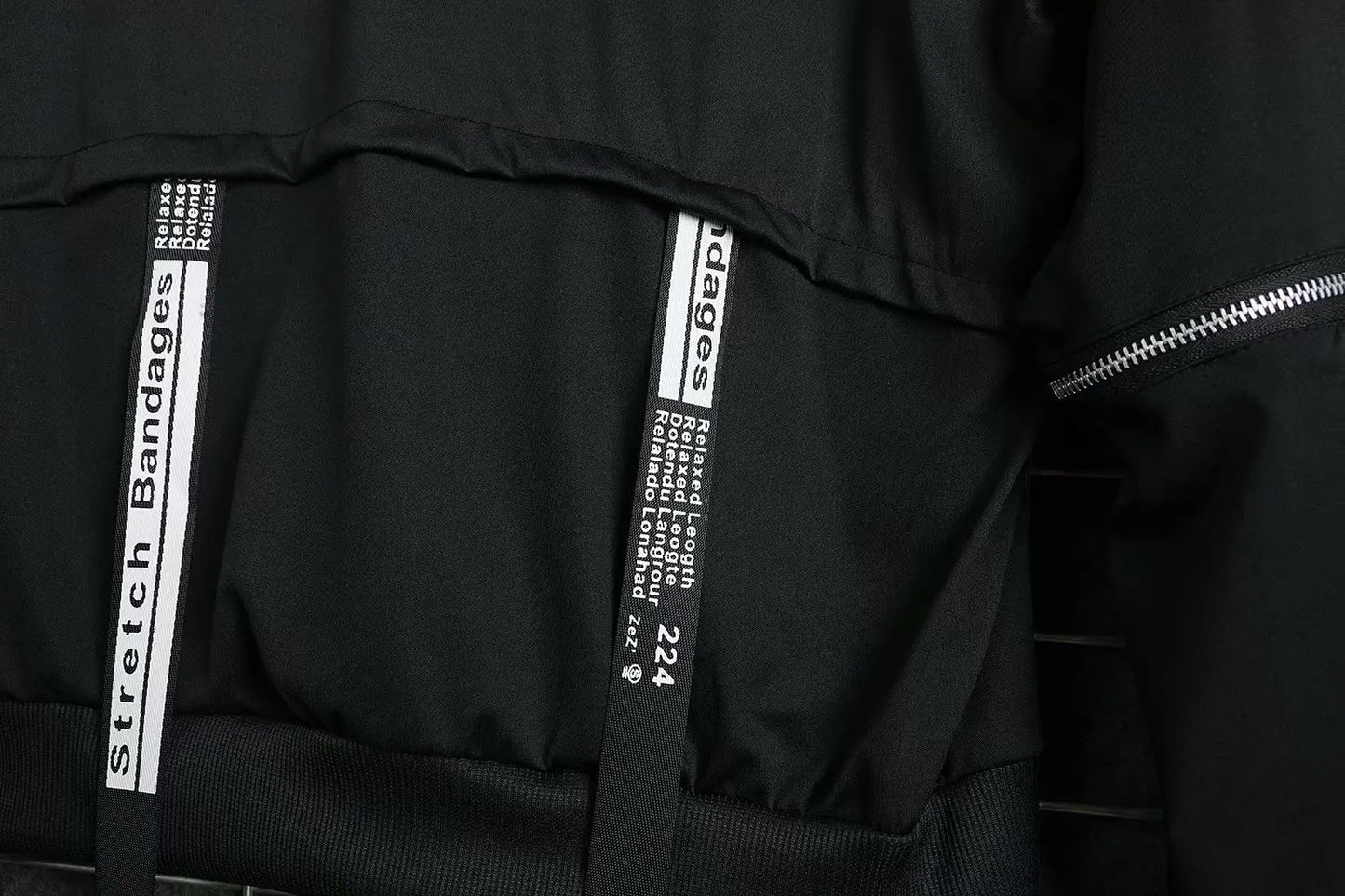 New Men's Hoodies Sweatshirt Autumn Casual Techwear Hip Hop Harajuku Hoodie Men Ribbons Patchwork Japanese Streetwear Darkwear